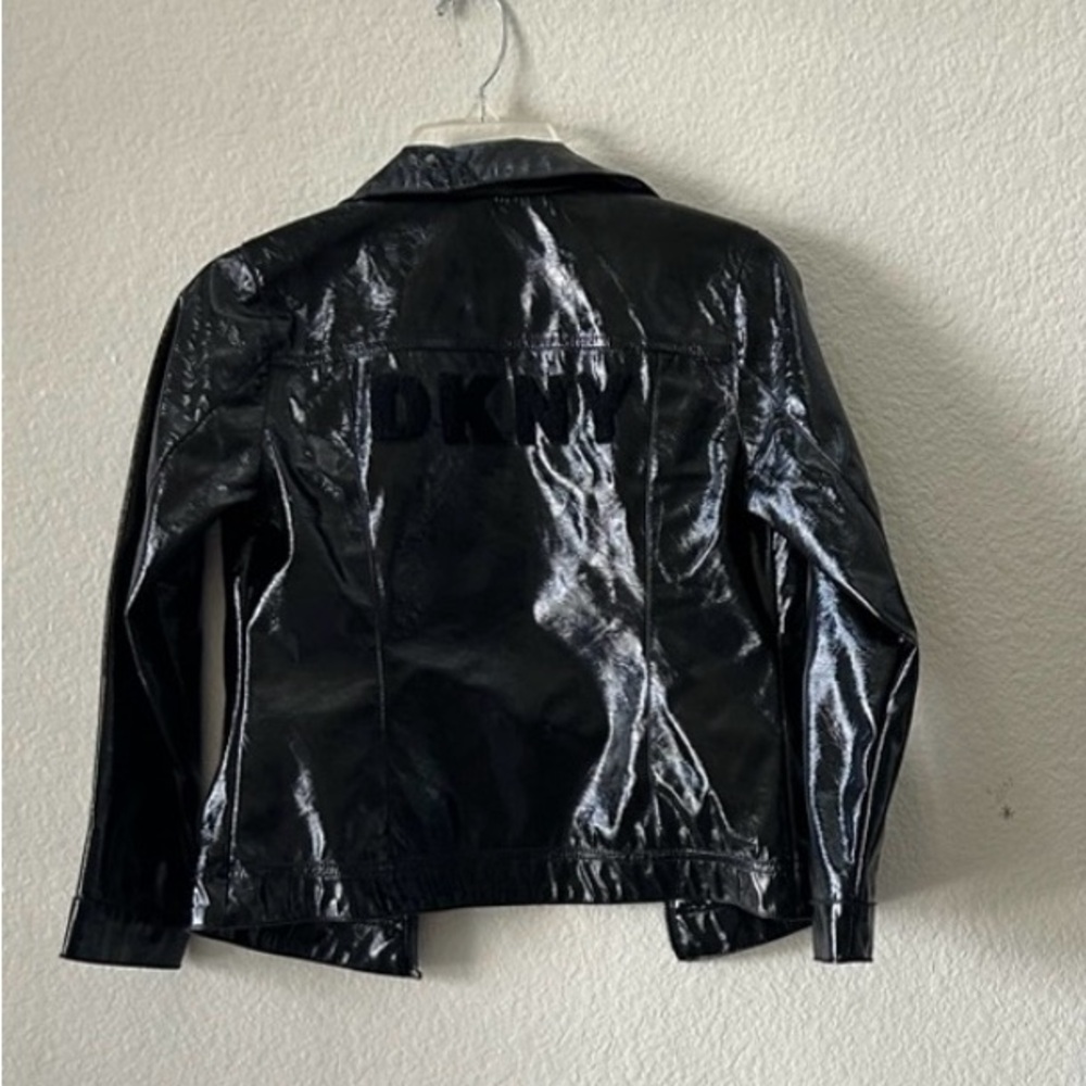DKNY YOUTH Black Patent Leather Jacket